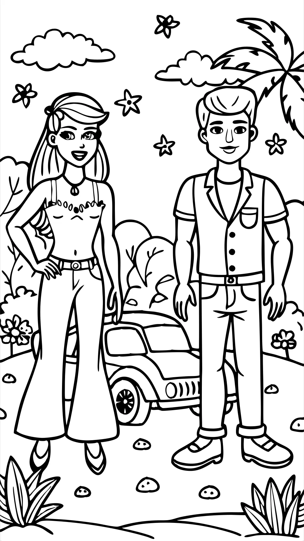 coloring pages barbie and ken